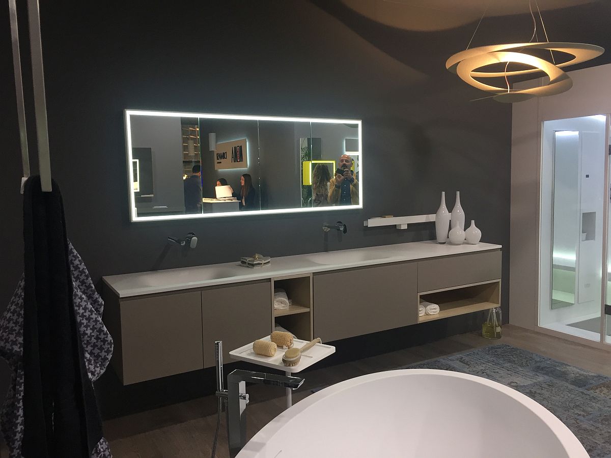 Gray vanity design from Dimasi Bathroom