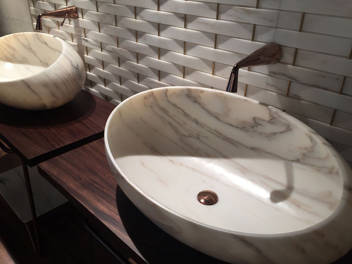 Kreoo marble sink adds an air of opulence to the bathroom