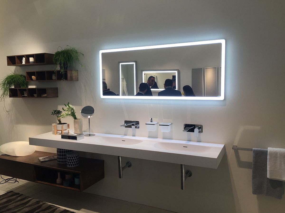 Led strip lighting around the mirror – Bathroom decor and lighting ideas from Inda