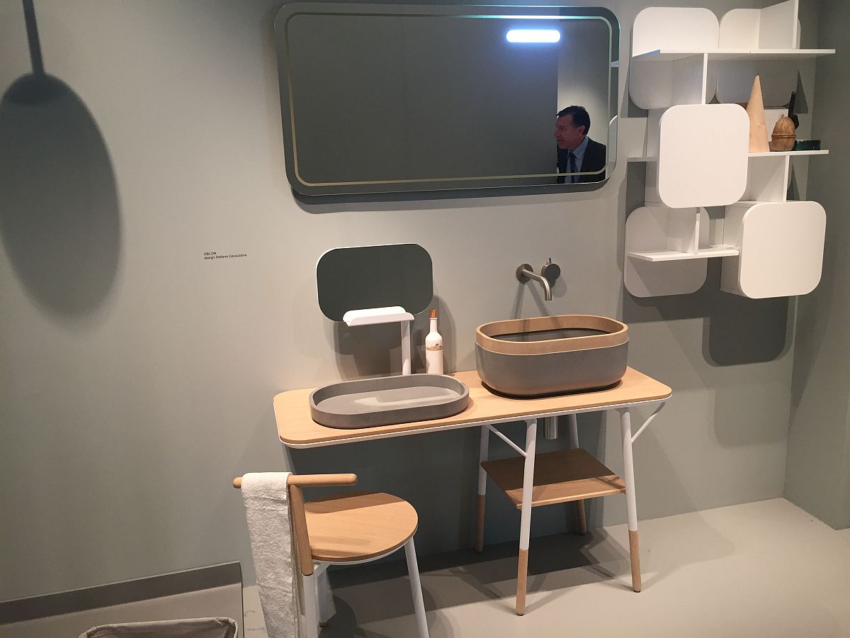 Minimalism and Japanese design influence this cool bathroom