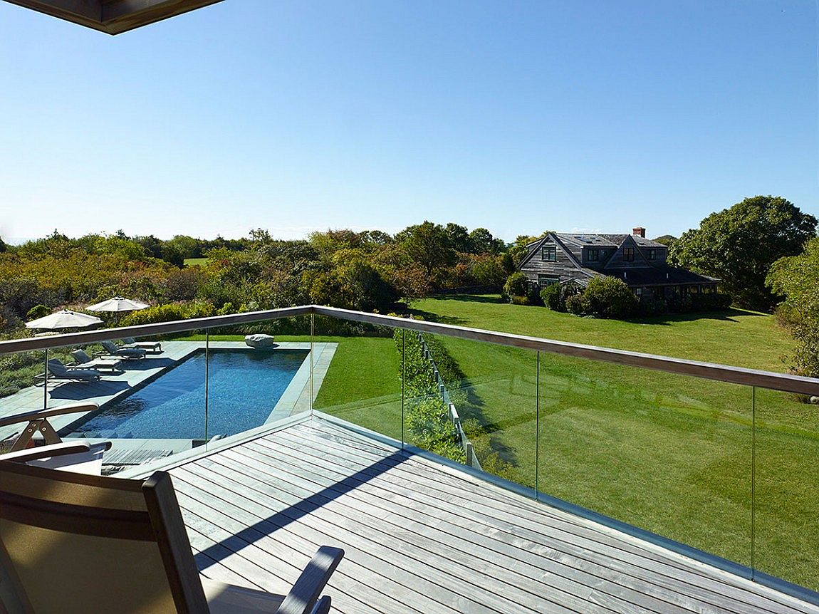 View of the distant landscape from the hillside home on Martha’s Vineyard