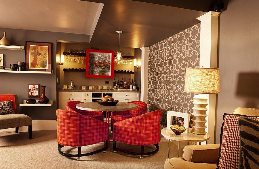 From the chairs to wallpaper, everything shouts out retro here!