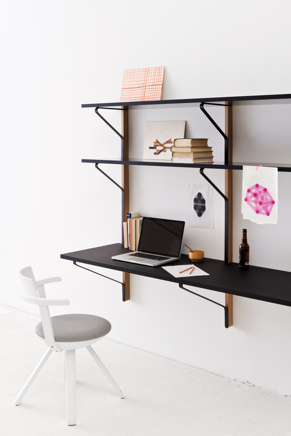 Kaari shelf with desk by Ronan & Erwan Bouroullec for Artek. Image courtesy of Artek.