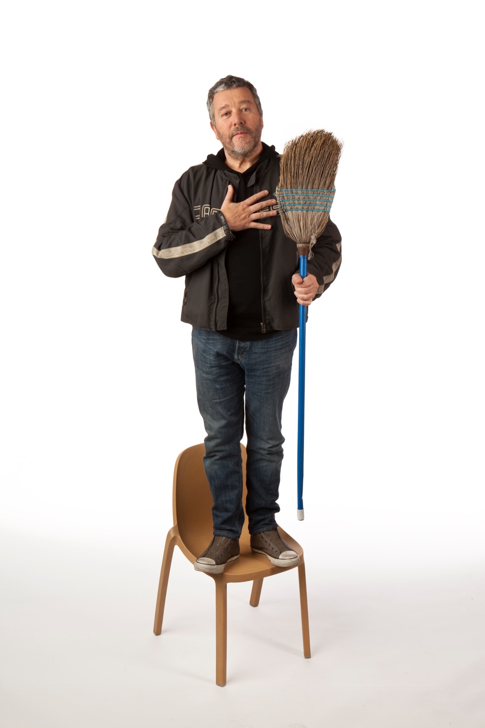 Philippe Starck and the Broom chair. Image courtesy of Emeco.