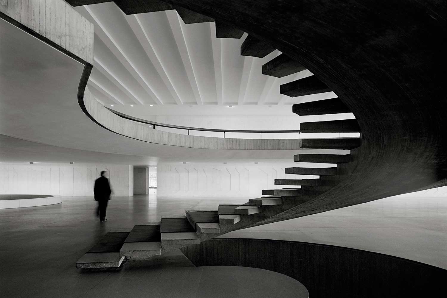 Spiral staircase in the Palácio do Itamaraty. Photo by Cristiano Mascaro via Yellowtrace.