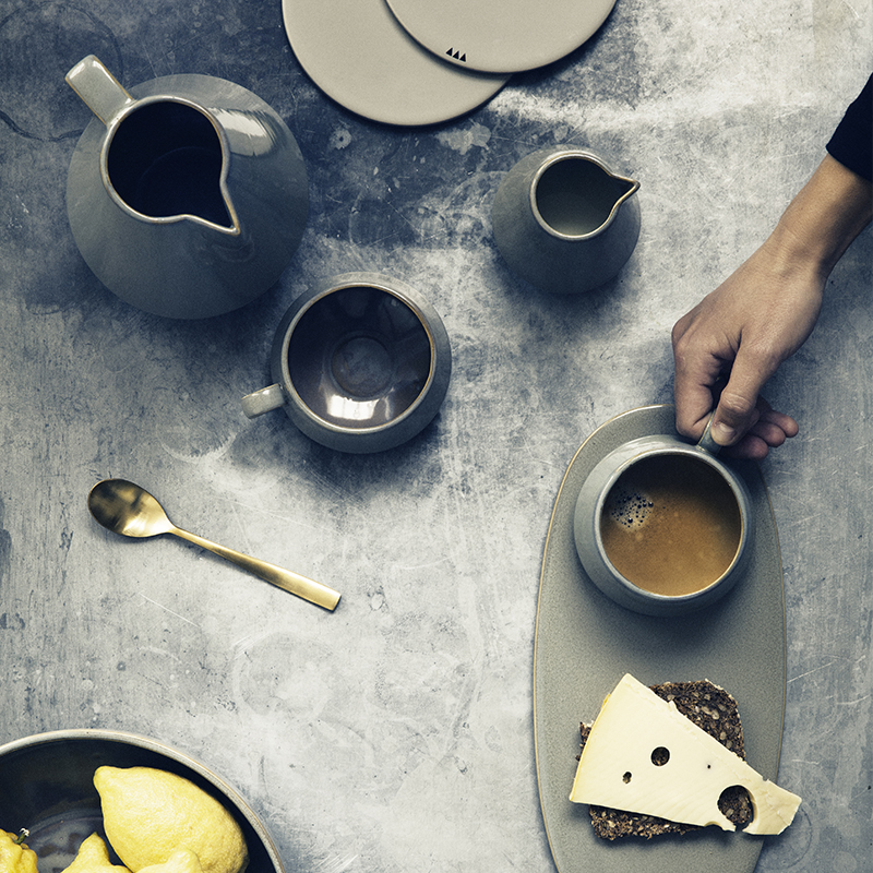 Grey-on-grey stoneware vignette from ferm LIVING