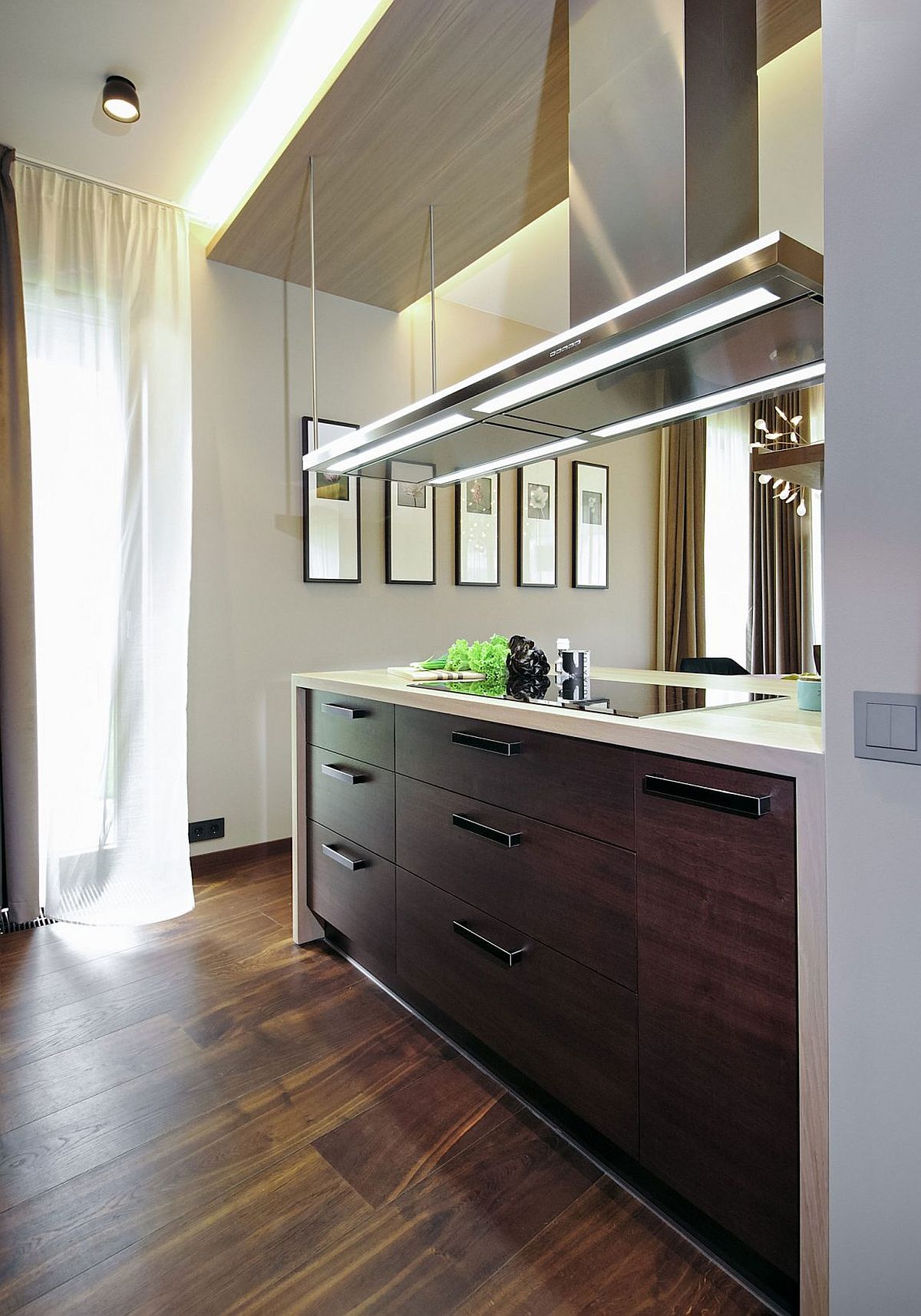 Modern kitchen with smart island that offers ample space