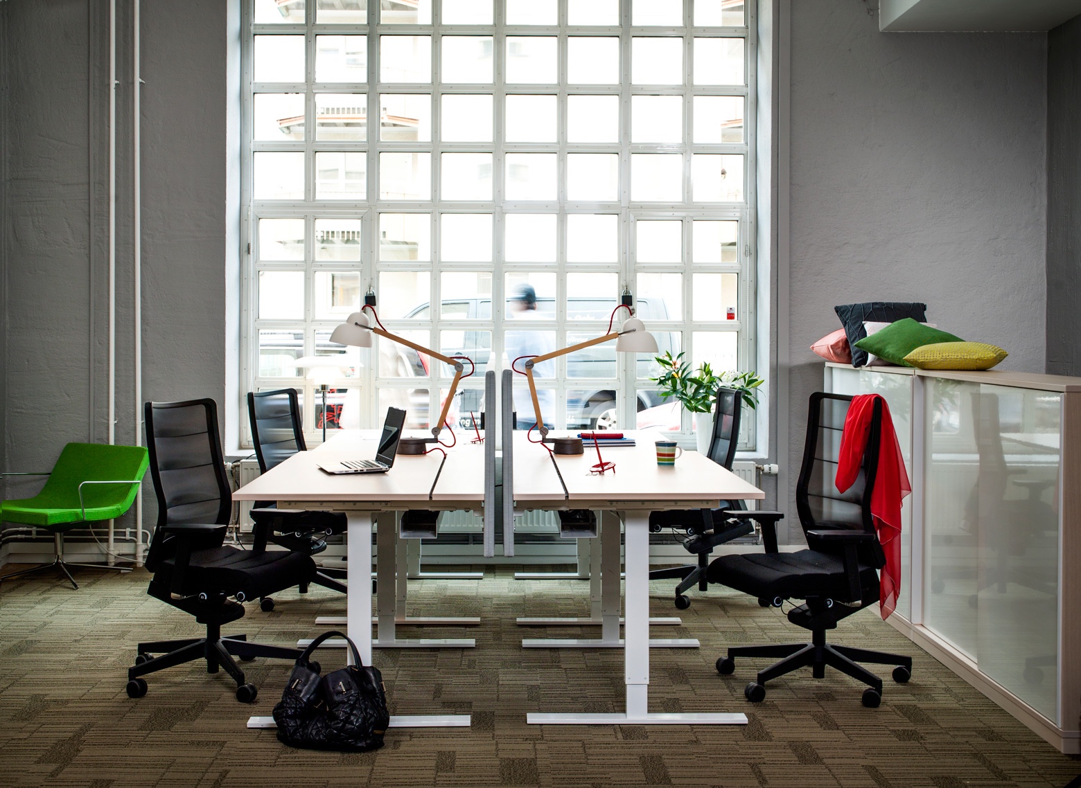 A cool office space concept from SA Möbler includes the brand's Snitsa table. Image © 2016 SA Möbler AB.