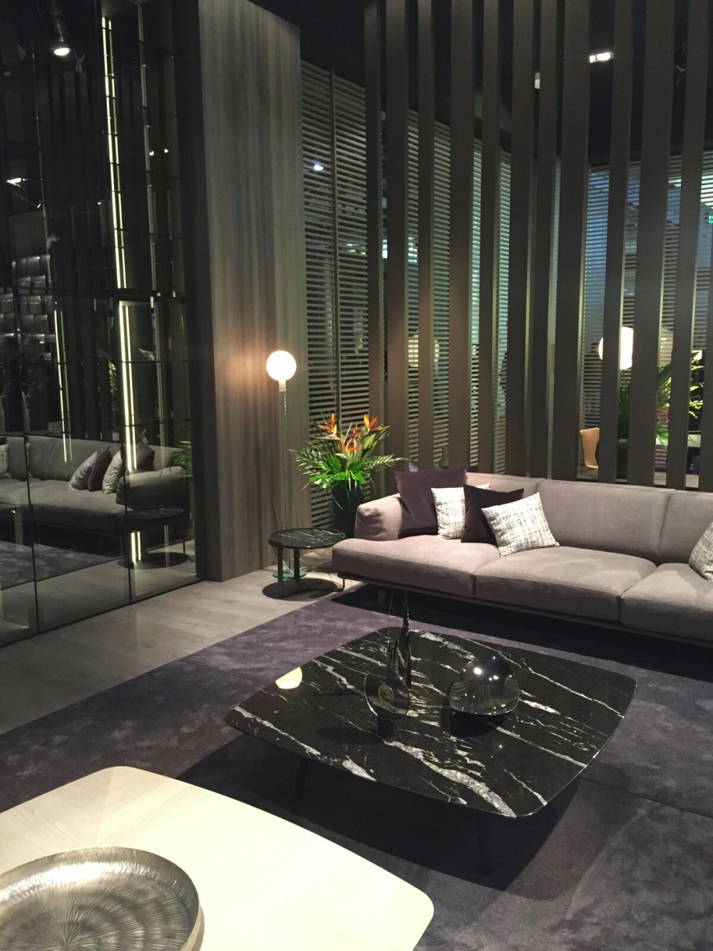 Grey on grey creates a sleek look