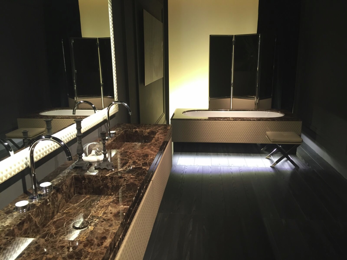 Tone-on-tone bathroom design by Mitage
