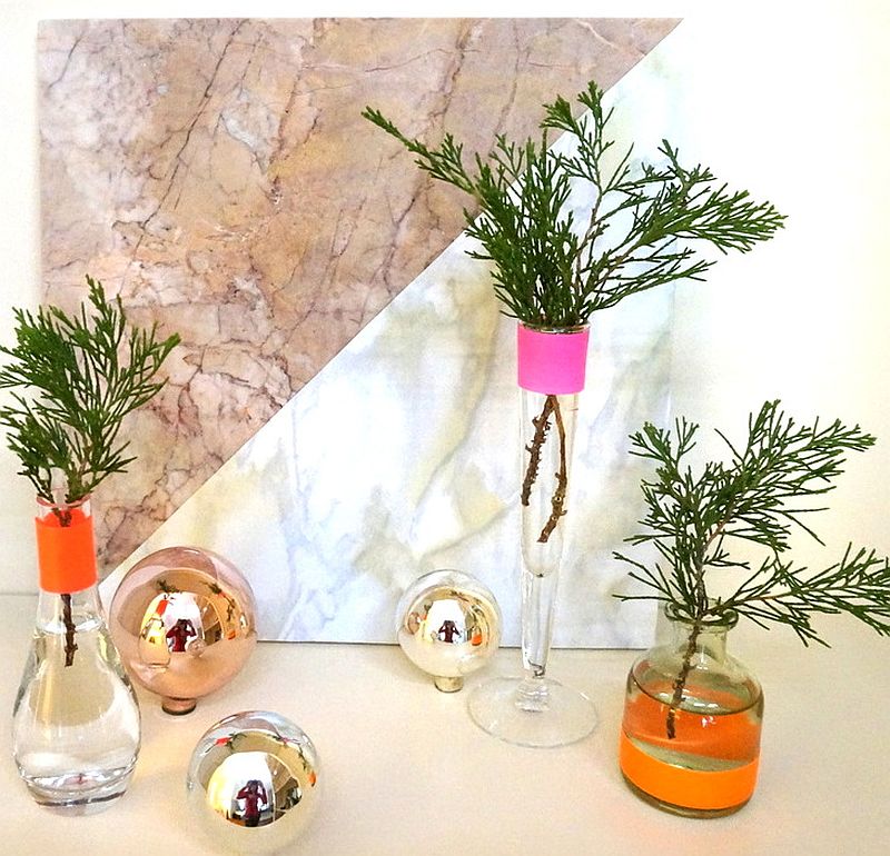 Neon DIY Christmas centerpiece
