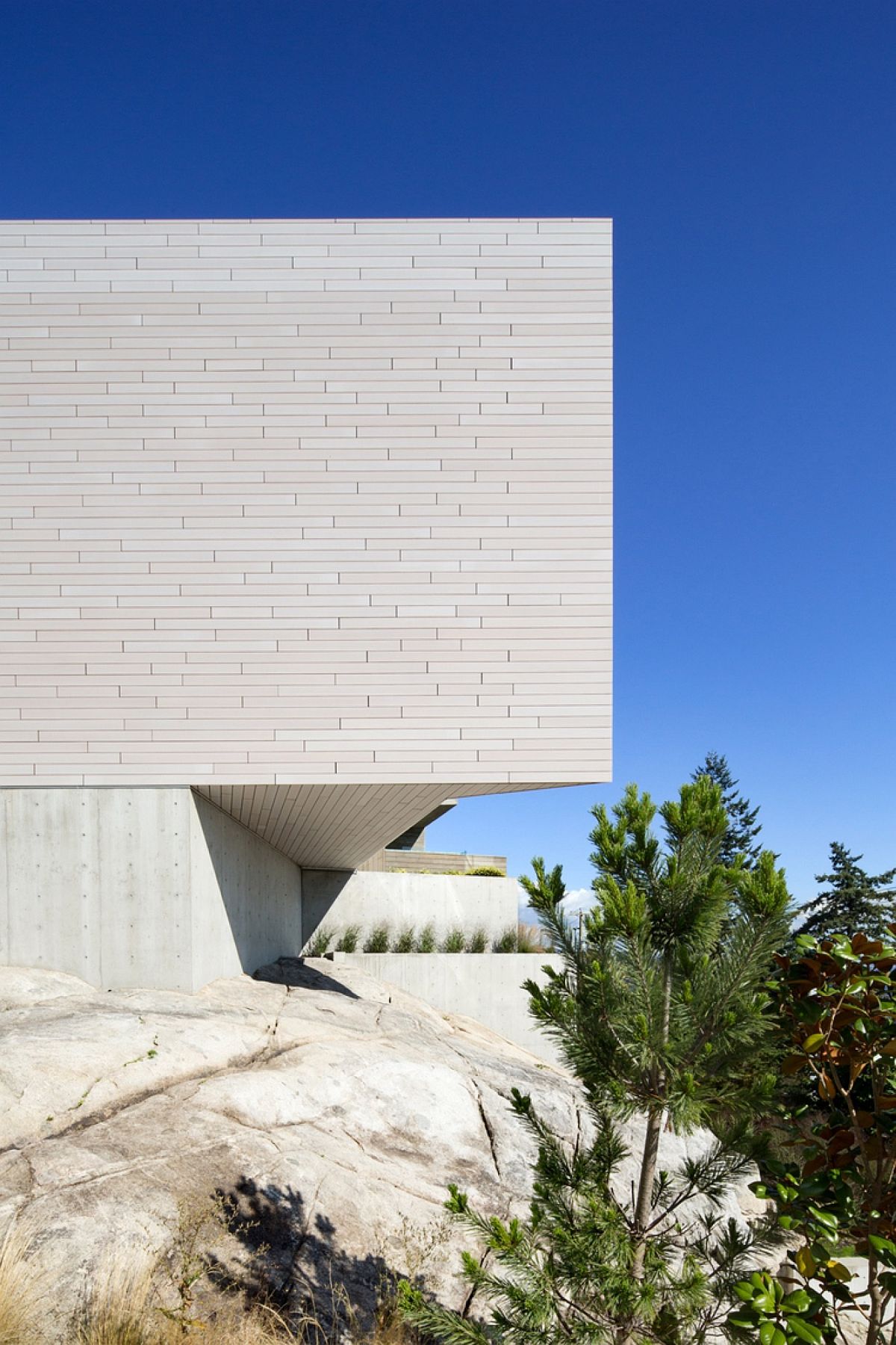 Board-formed concrete exterior of the contemporary Canadian home