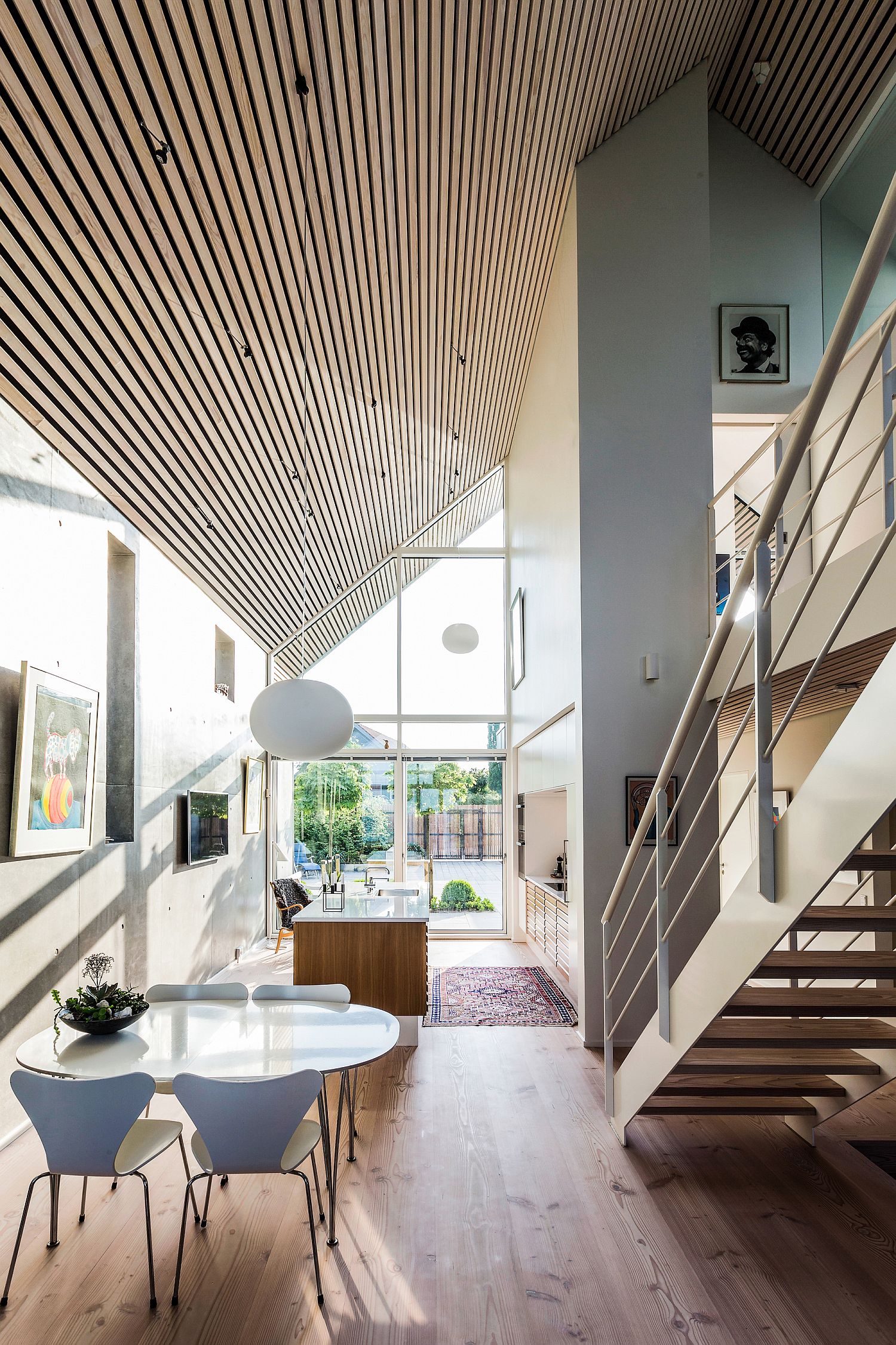 Wooden strips and slate give the villa a relaxing Nordic appeal