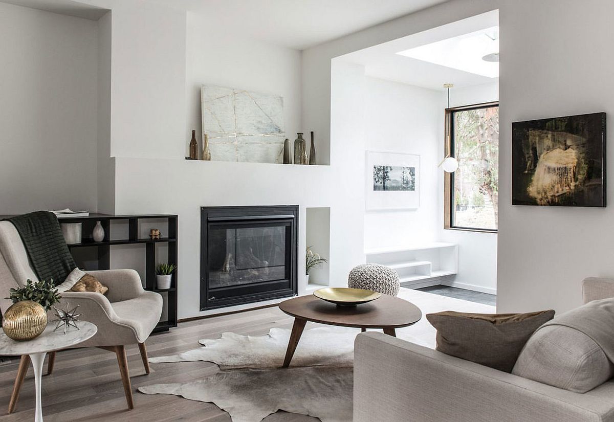 Living room in white offers a smart and relaxing backdrop