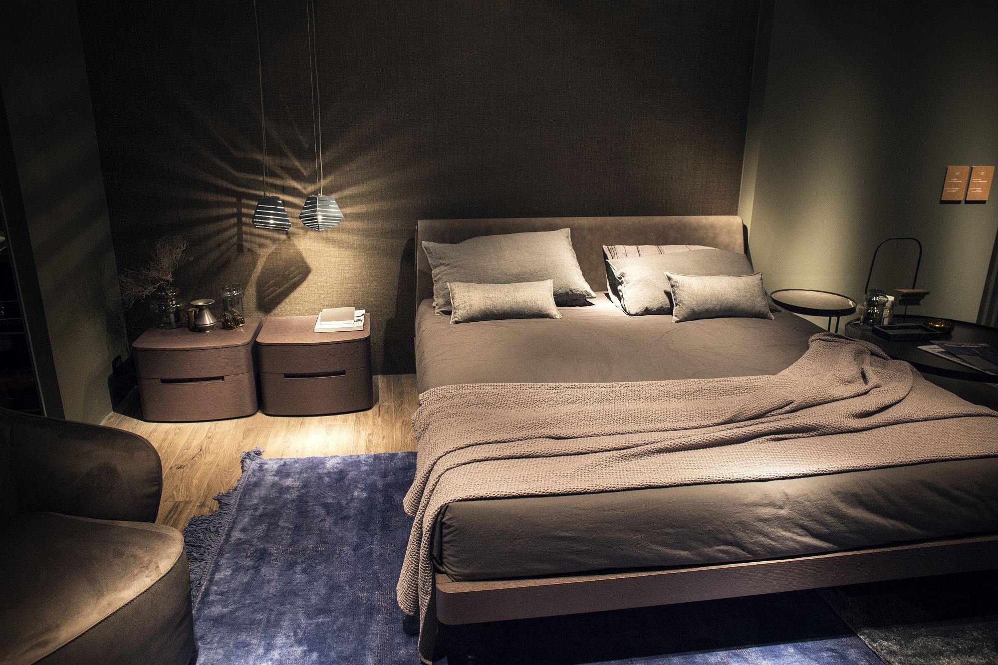 Bedside pendants free up space while providing more even illumination