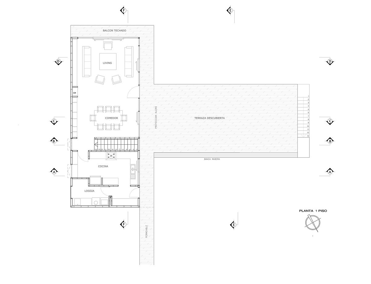 Floor plan of the lower level of the Cachagua home