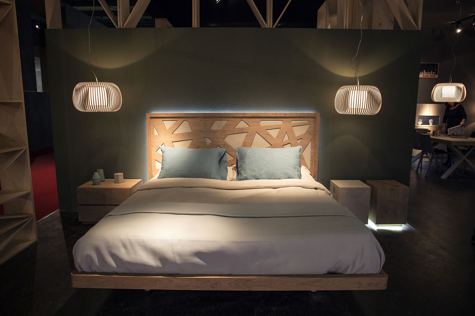 Wooden frame gives the bed a modern, yet natural vibe