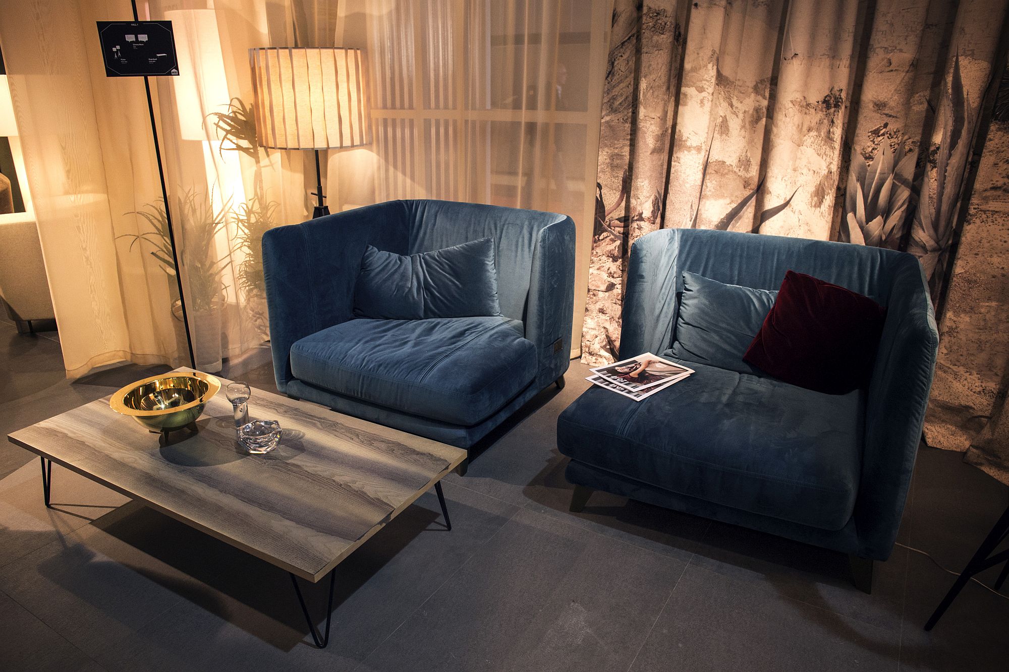 Modern floor lamp offers a perfect lighting option for a comfy conversation nook