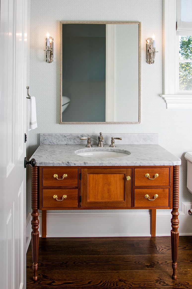 Converting the old dresser into a beautiful vanity