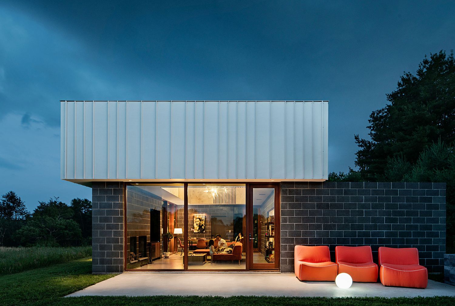 Catskills House after sunset