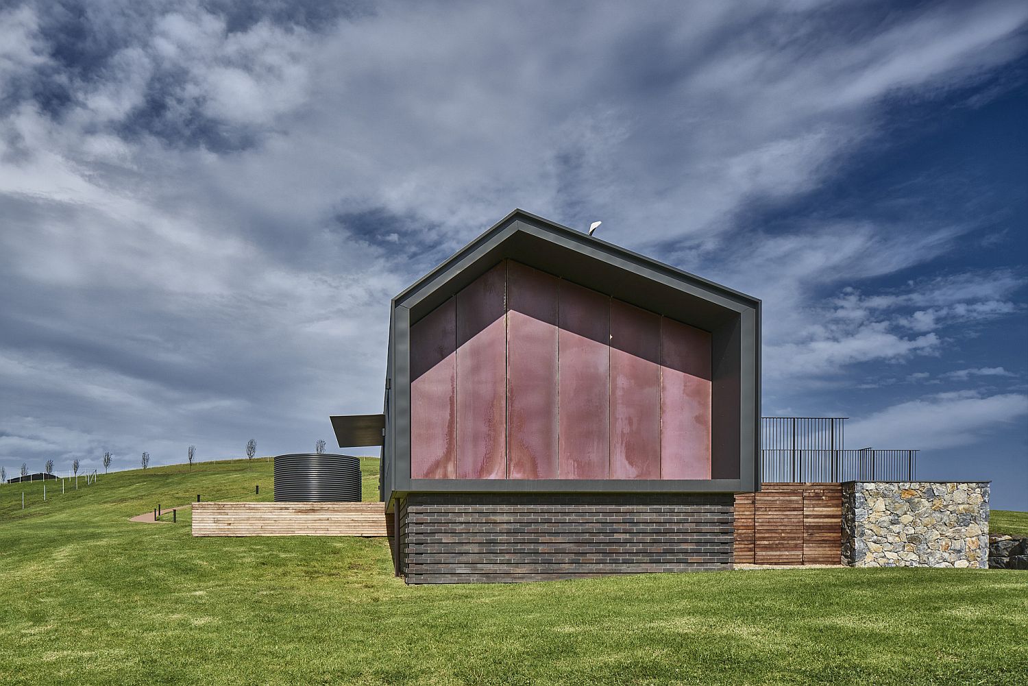Operable panels of the house completely shut
