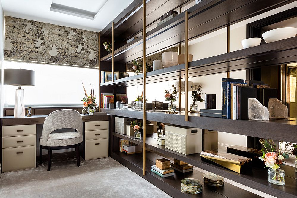 Use shelving as a room divider in the modern home with open plan living