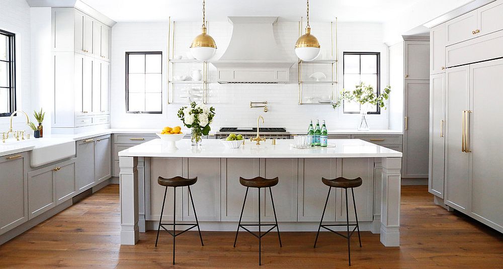 A neutral backdrop allows the brass additions to shine through even more!