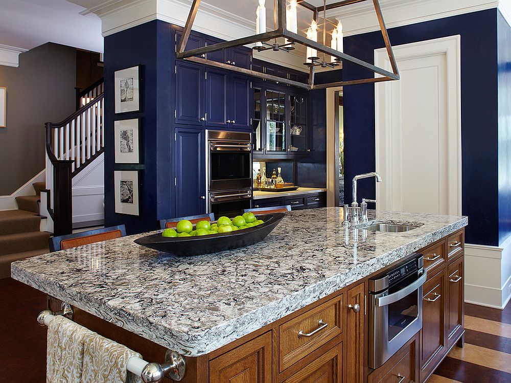 Bright navy blue is one of the hottest colors of the season