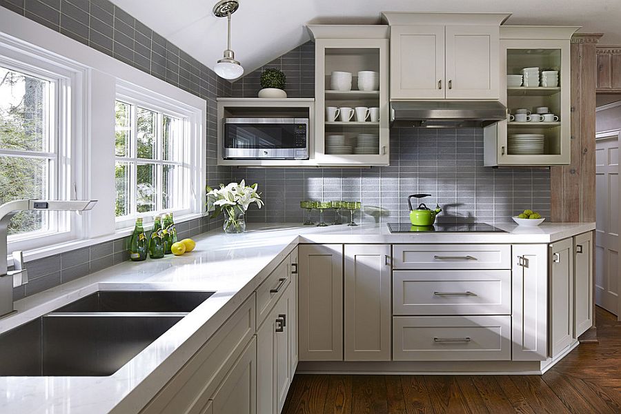 Using gray and white in the small kitchen
