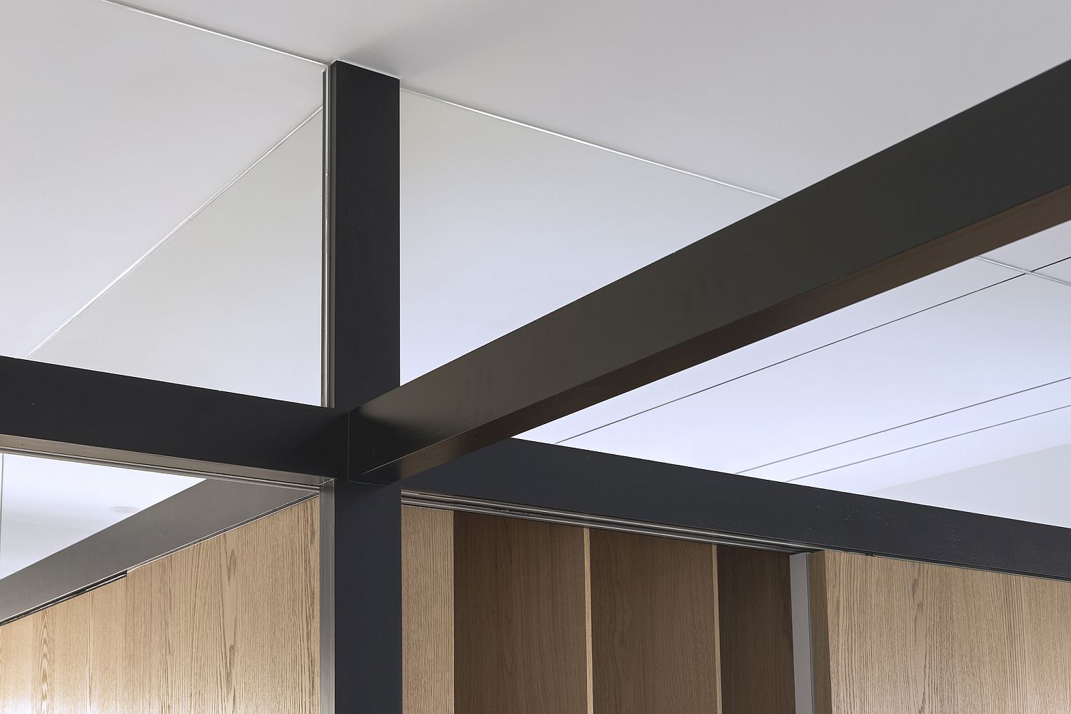 Structural steel beams inside the apartment