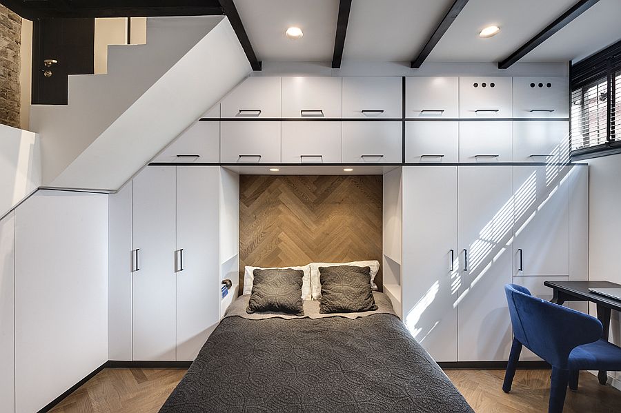Master bedroom on the ground level with bathroom next to it