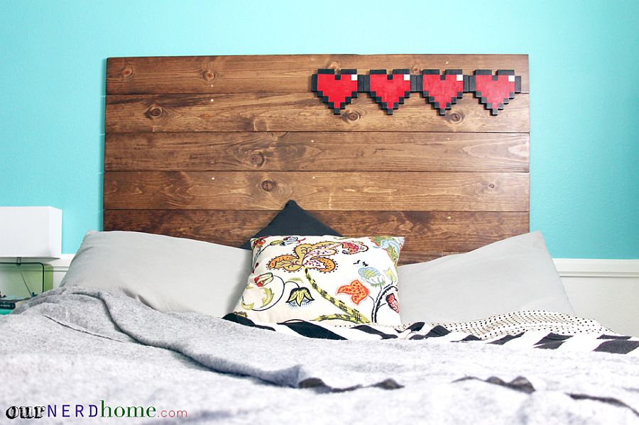 Decorate your DIY wood headboard in simple style