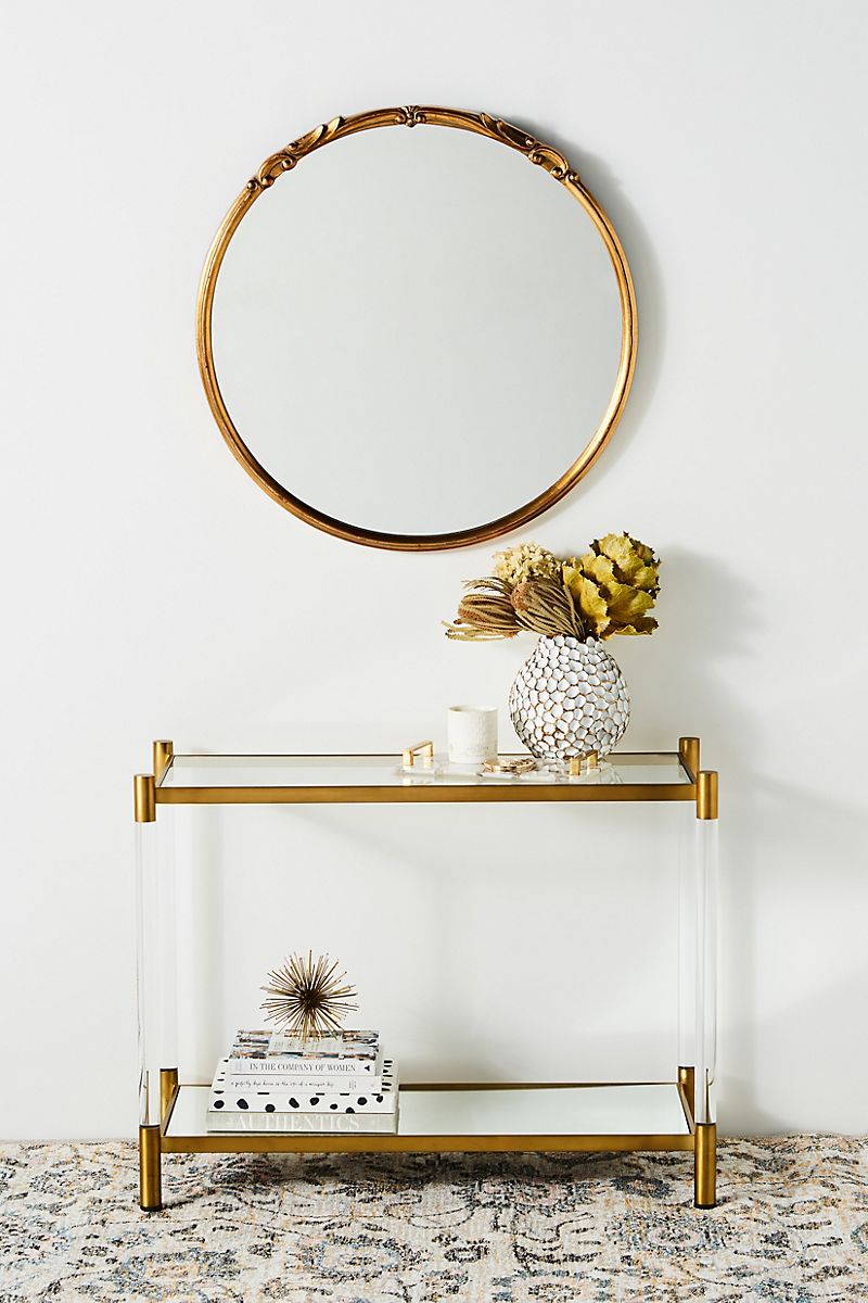 Lucite console table from Anthropologie