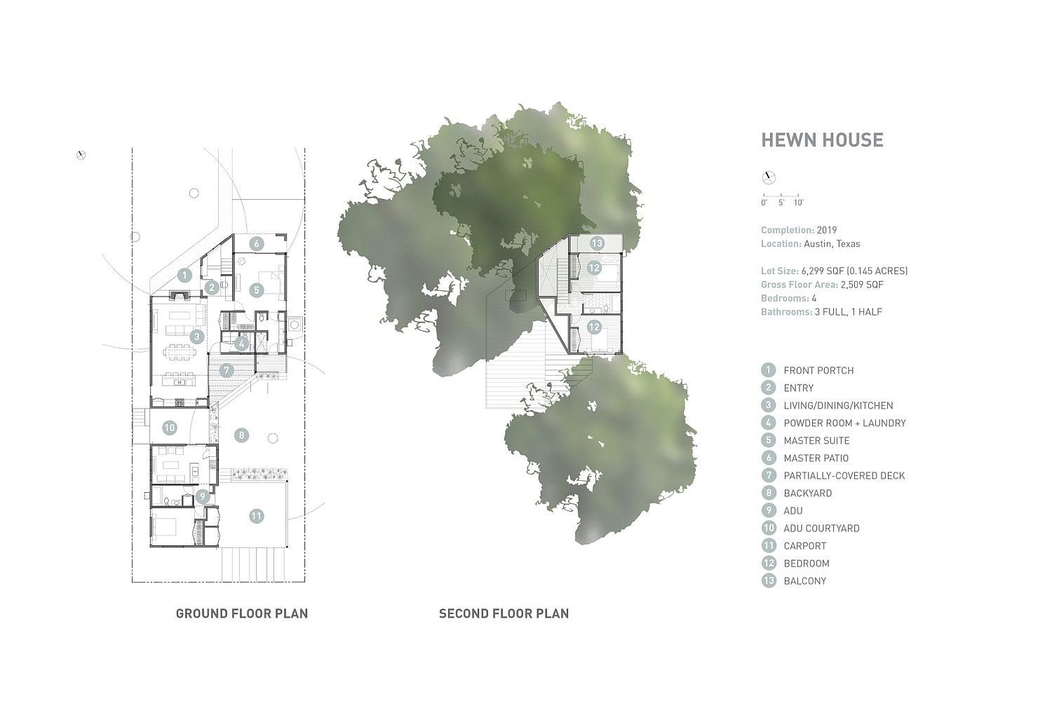 Floor plan of the Hewn House in Austin