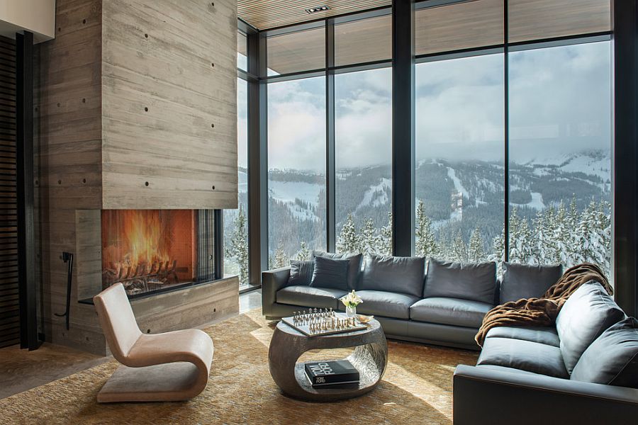 Amazing views of Big Sky from the living room steal the show here