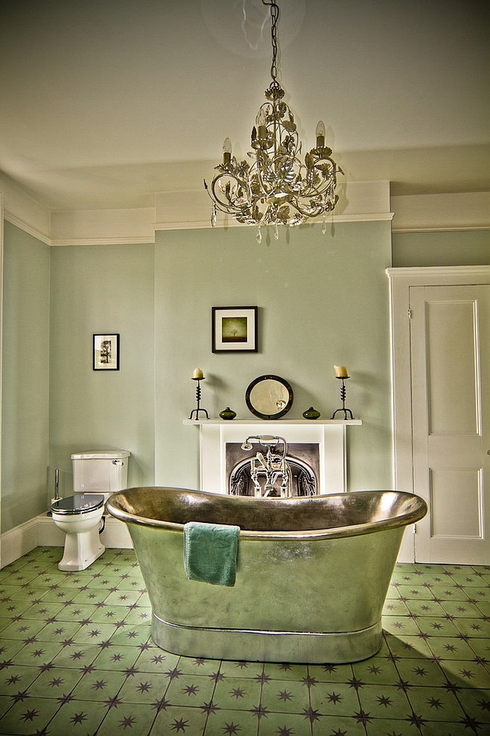 Bathtub and style of the bathroom point towards vintage style