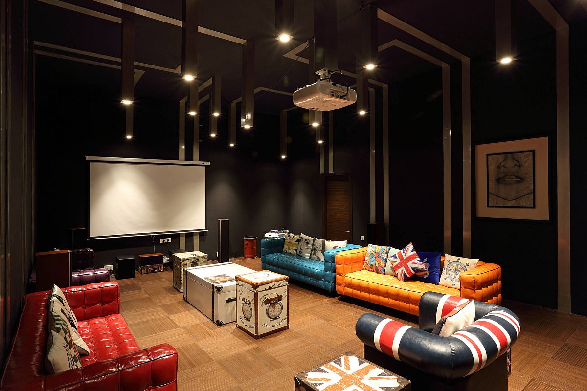 Eclectic Home Theaters Full of Colorful Bliss: Unleash Movie Magic!