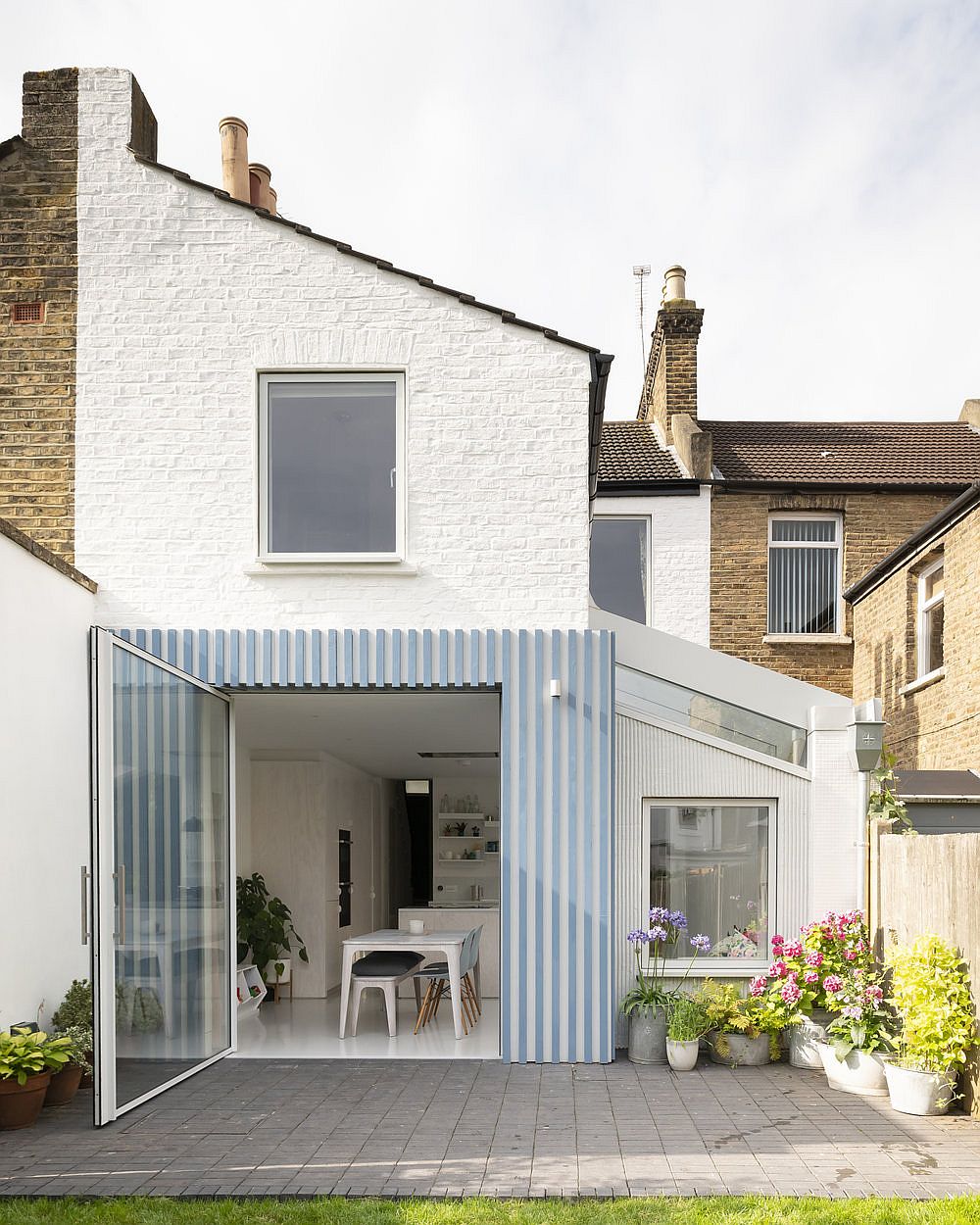 Stylish Striped Rear Extension Of Victorian Terrace House Feels Cheerful And Modern