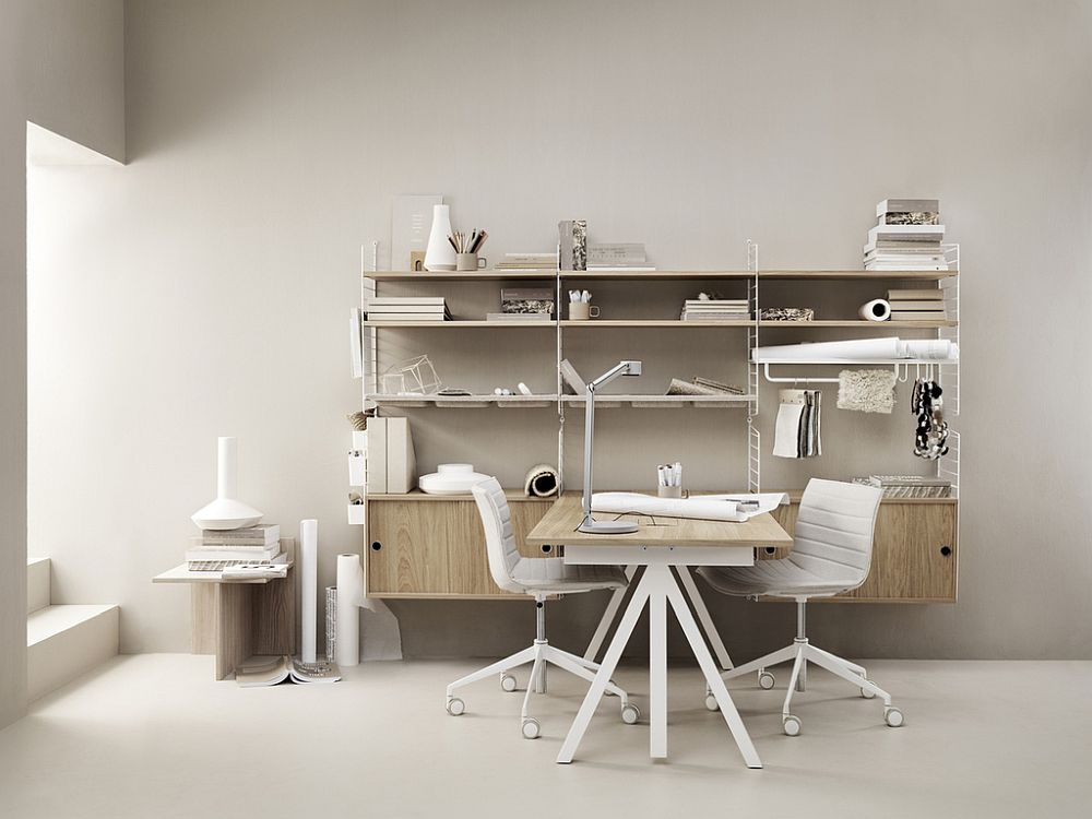 Modular Workspace: Adaptable Home Office Designs Incorporate Iconic
String Shelf