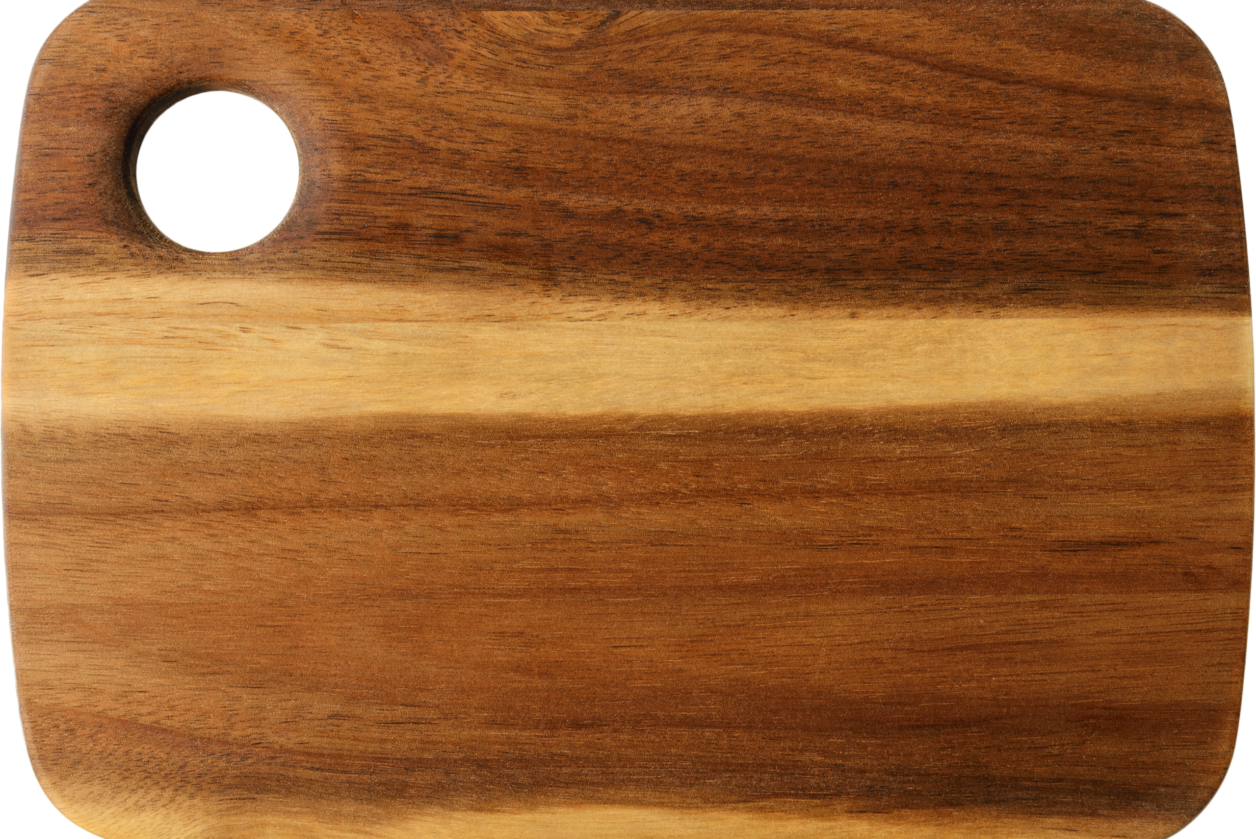 Cutting board made of acacia wood.